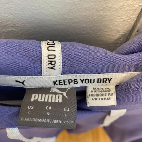Puma Keeps You Dry Hoodie Womens Size L Purple Hooded Pullover Sweatshirt - Picture 3 of 3